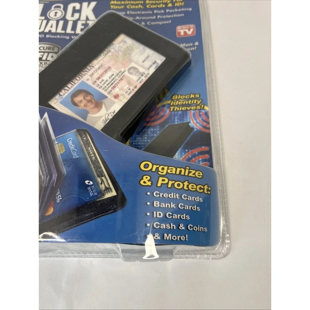Lock Wallet Ultra Slim Secure RFID Blocking Holds 36 Cards Factory Sealed